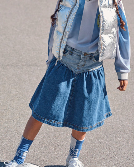 kids atelier molo Blue Two Side Denim Becca Skirt