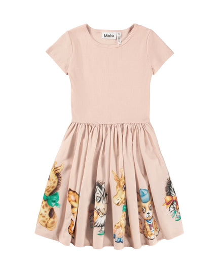 kids atelier molo Vintage Blush Cissa Woodland Animal Print Dress