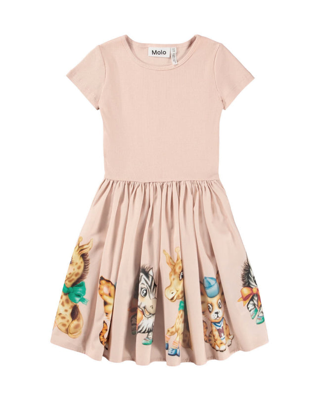 kids atelier molo Vintage Blush Cissa Woodland Animal Print Dress