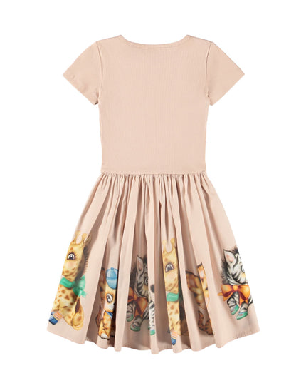 kids atelier molo Vintage Blush Cissa Woodland Animal Print Dress