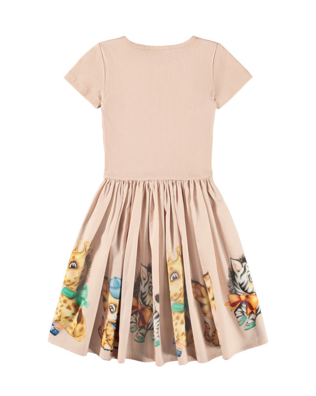 kids atelier molo Vintage Blush Cissa Woodland Animal Print Dress