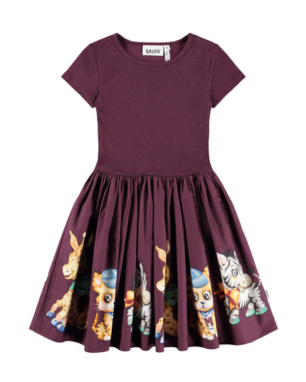 kids atelier molo Vintage Cuties Cissa Woodland Animal Print Dress
