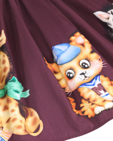 kids atelier molo Vintage Cuties Cissa Woodland Animal Print Dress