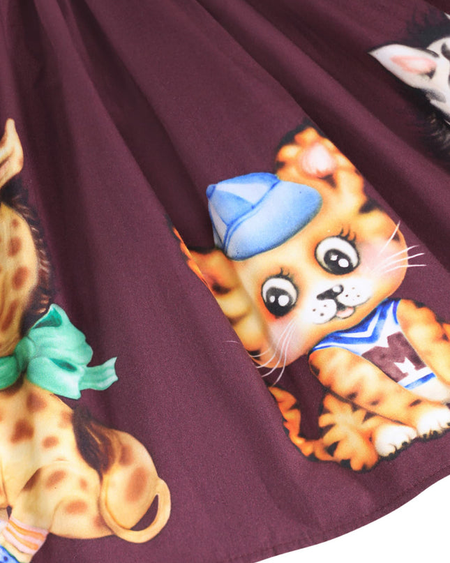 kids atelier molo Vintage Cuties Cissa Woodland Animal Print Dress