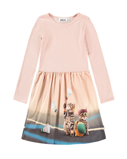 kids atelier molo Pink Catletics Credence Long Sleeve Dress