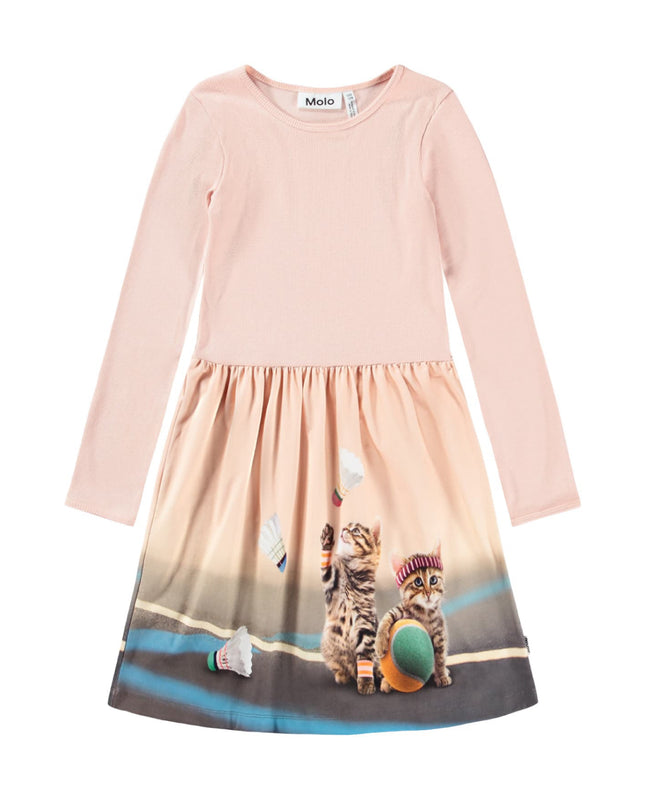 kids atelier molo Pink Catletics Credence Long Sleeve Dress