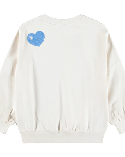 kids atelier molo Ivory Bubble Hearts Marika Sweatshirt
