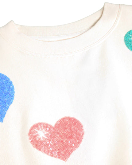 kids atelier molo Ivory Bubble Hearts Marika Sweatshirt
