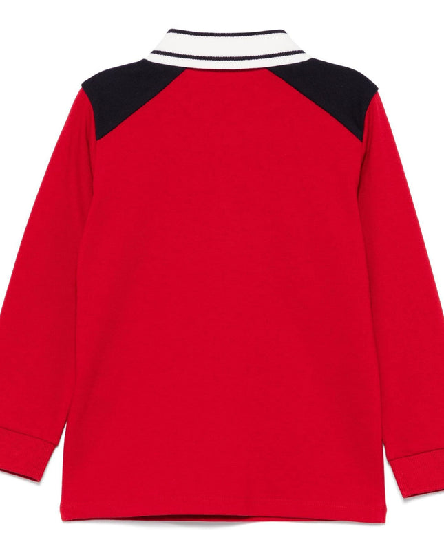 Red Long Sleeve Polo