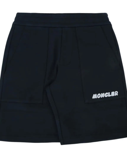 kids atelier moncler Navy Cotton Logo-Patch Shorts