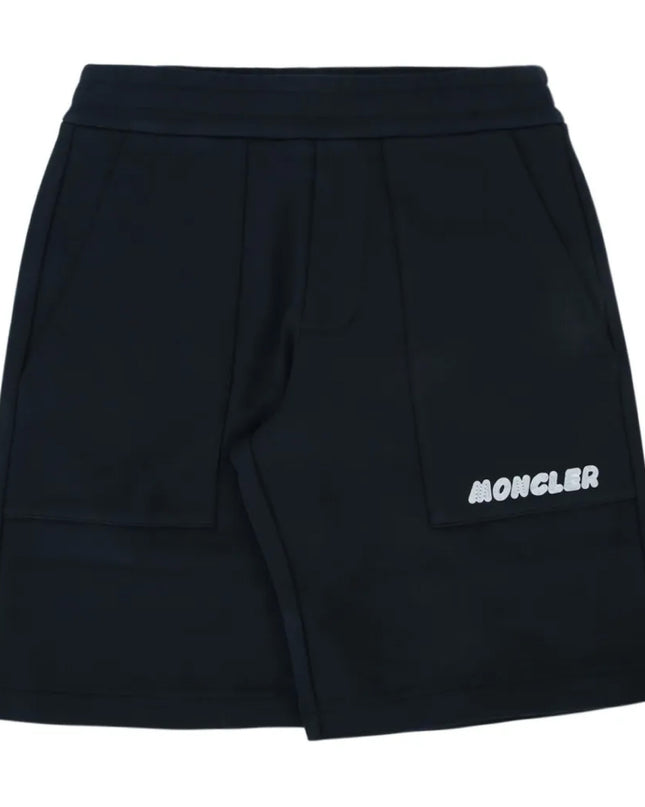 kids atelier moncler Navy Cotton Logo-Patch Shorts