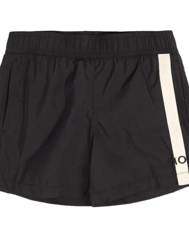 kids atelier moncler Dark Blue Logo-Embroidered Swim Shorts