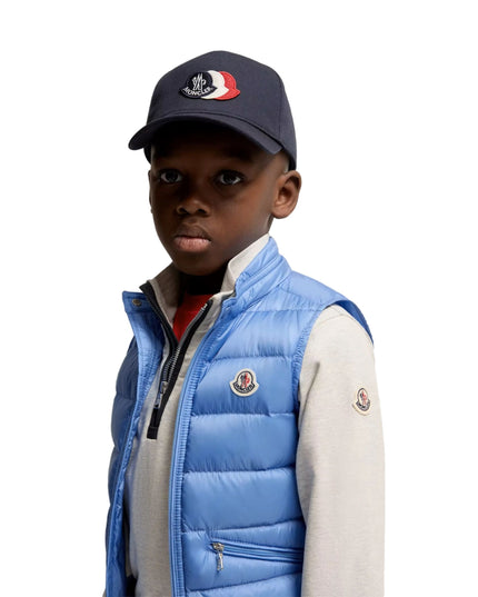kids atelier moncler Tricolour Logo Cotton Baseball Cap