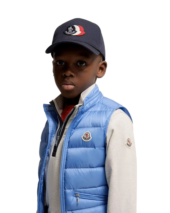 kids atelier moncler Tricolour Logo Cotton Baseball Cap