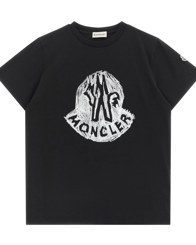 kids atelier moncler BLACK-SS T-SHIRT
