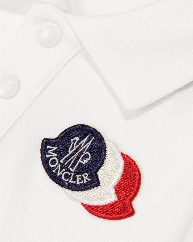 kids atelier moncler White Triple Logo Polo Shirt
