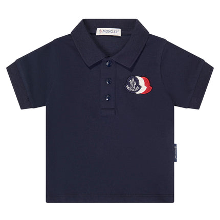 kids atelier moncler Navy Triple Logo Polo Shirt