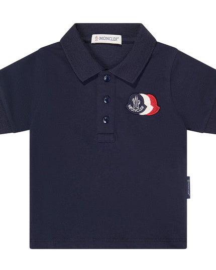 kids atelier moncler Navy Triple Logo Polo Shirt