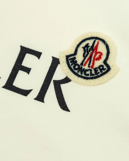 kids atelier moncler White Logo-Print Buttoned-Shoulder T-shirt