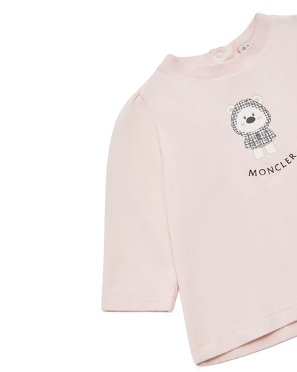 kids atelier moncler Light Pink Printed Stretch Cotton T-Shirt