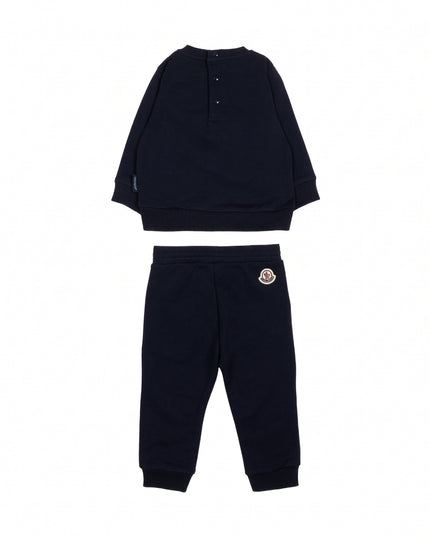 kids atelier moncler Navy Logo Patch Knitwear Set