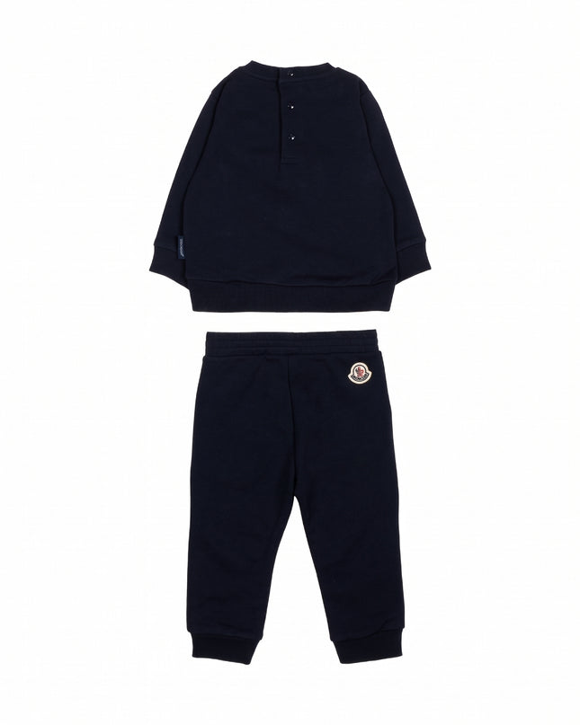kids atelier moncler Navy Logo Patch Knitwear Set