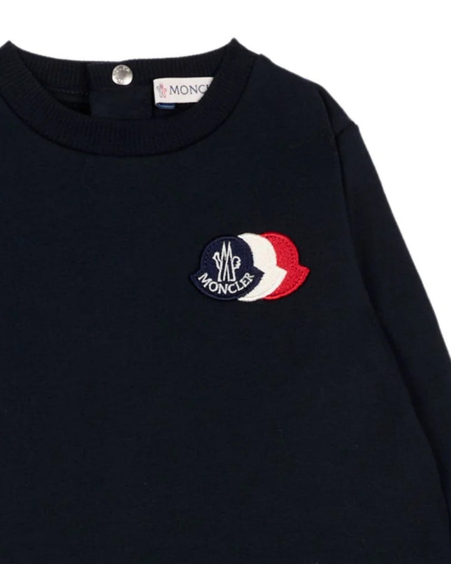 kids atelier moncler Navy Logo Patch Knitwear Set