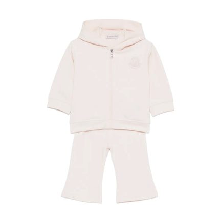 kids atelier moncler Light Pink Logo Patch Knitwear Set