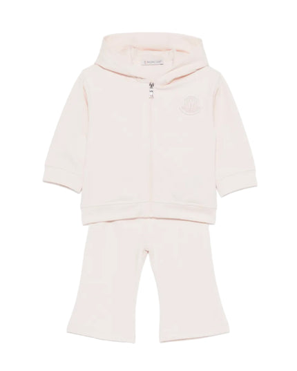 kids atelier moncler Light Pink Logo Patch Knitwear Set