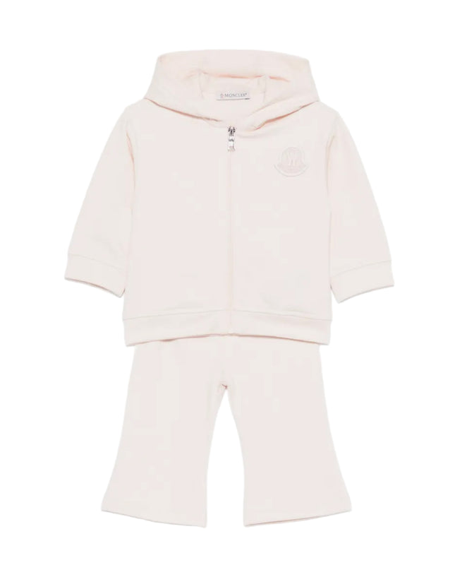 kids atelier moncler Light Pink Logo Patch Knitwear Set