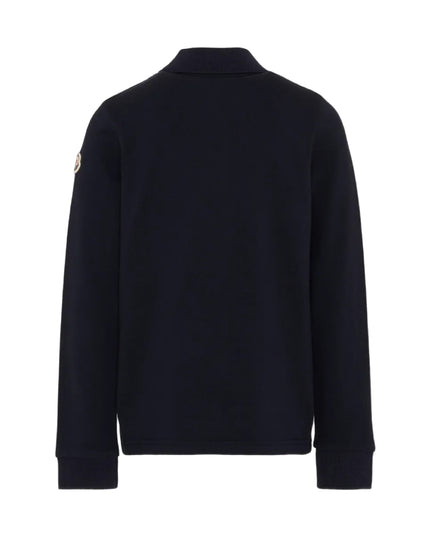 kids atelier moncler Navy Logo-Patch Long-Sleeve Polo