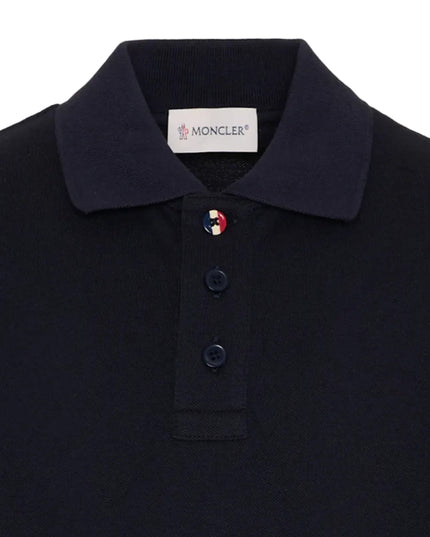 kids atelier moncler Navy Logo-Patch Long-Sleeve Polo