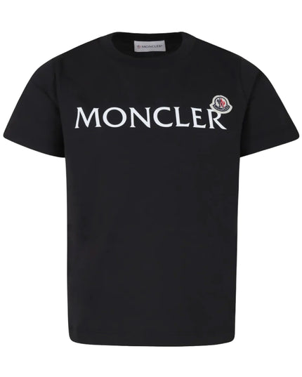 kids atelier moncler Black Logo-Print T-shirt