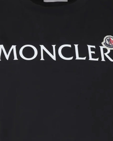 kids atelier moncler Black Logo-Print T-shirt