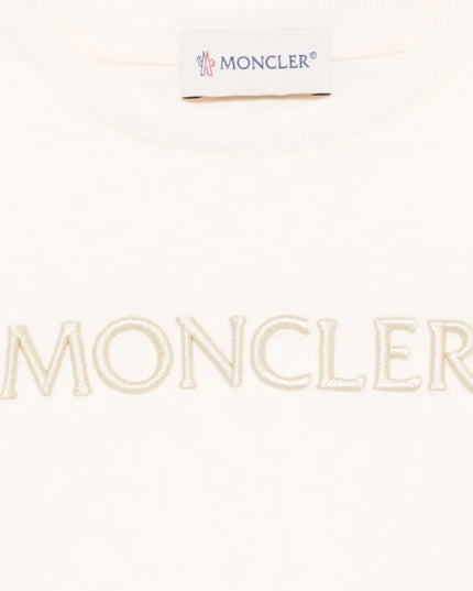 kids atelier moncler Cream Logo-Embroidered T-shirt
