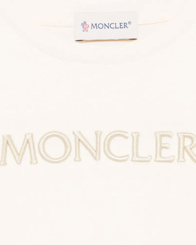 kids atelier moncler Cream Logo-Embroidered T-shirt