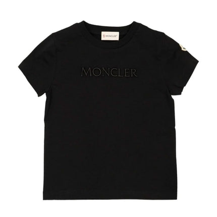 kids atelier moncler Black Logo-Embroidered T-shirt