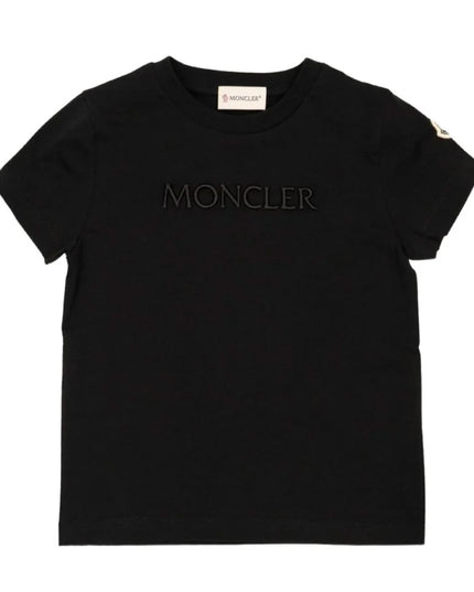 kids atelier moncler Black Logo-Embroidered T-shirt