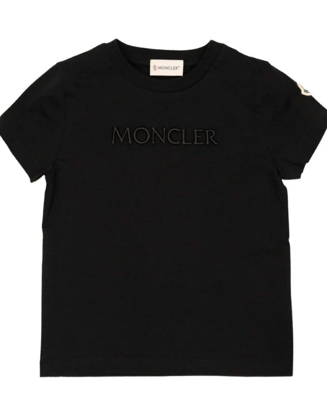 kids atelier moncler Black Logo-Embroidered T-shirt