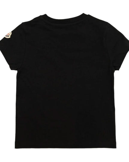kids atelier moncler Black Logo-Embroidered T-shirt