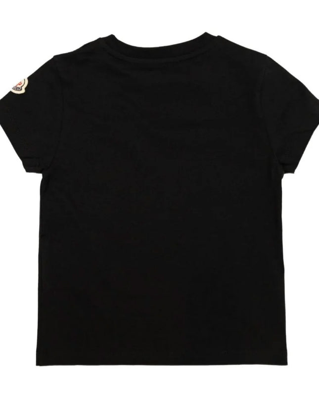 kids atelier moncler Black Logo-Embroidered T-shirt