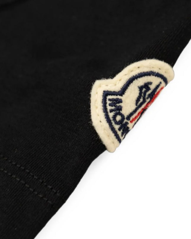 kids atelier moncler Black Logo-Embroidered T-shirt