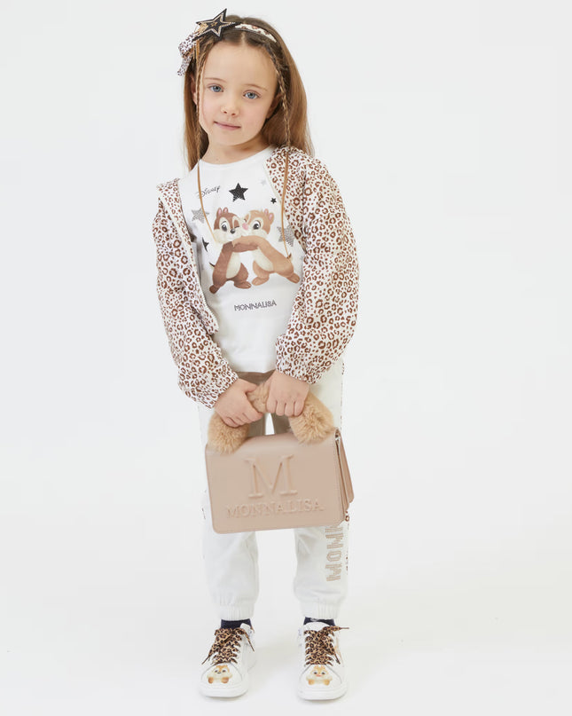 kids atelier monnalisa Beige Leopard Print Zip Up