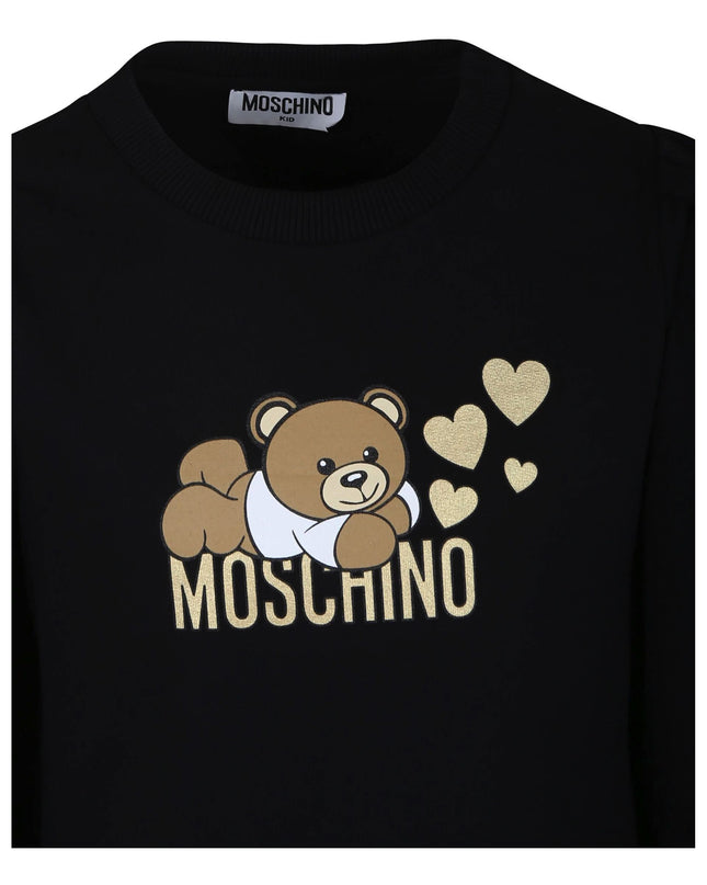 Black Heart Bear Over Logo Print Dress