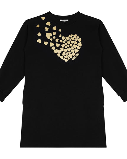 Black Hearts Print Dress