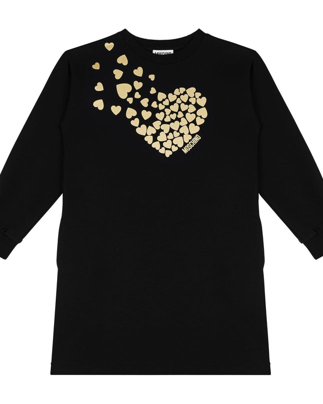 Black Hearts Print Dress