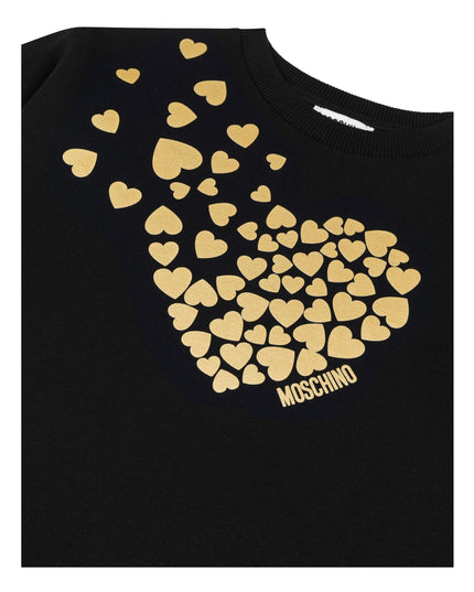 Black Hearts Print Dress