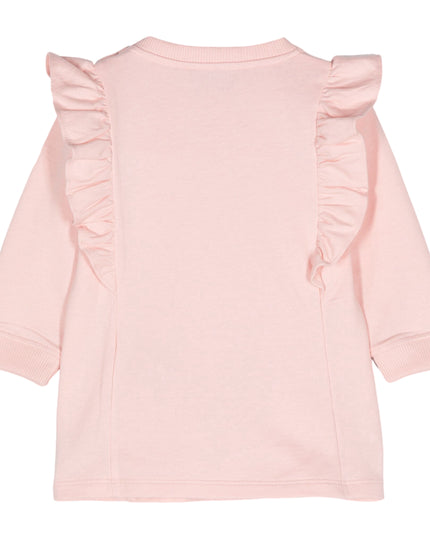 Pink Bear Logo Ruffled Dress