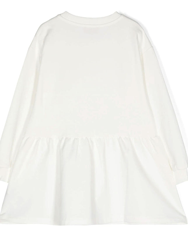 White Heart Bear Print Dress