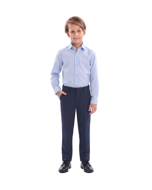 kids atelier moustache Light Blue Oxford Dress Shirt